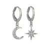 Crystal moon & star - gold & silver earringsEarrings
