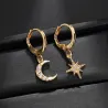 Crystal moon & star - gold & silver earringsEarrings