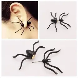 Boucles d'oreilles avec araignée noire