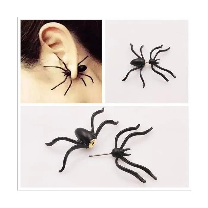 Earrings with black spiderEarrings