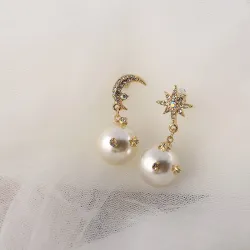 Boucles d'oreilles Star Moon Design - Drop Style
