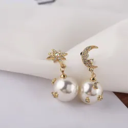 Boucles d'oreilles Star Moon Design - Drop Style