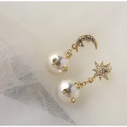 Boucles d'oreilles Star Moon Design - Drop Style