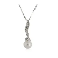 Aile d'ange en cristal avec perle - collier