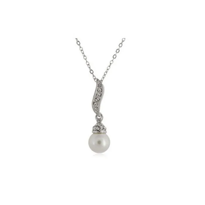 Aile d'ange en cristal avec perle - collier