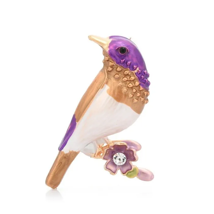 Broches d'oiseaux émail