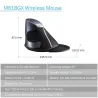 M618GX - 1600 DPI - souris sans fil verticale ergonomique - optique - 6 boutons - avec boîtier en silicone
