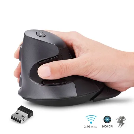 M618GX - 1600 DPI - souris sans fil verticale ergonomique - optique - 6 boutons - avec boîtier en silicone