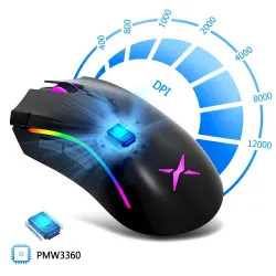 M625 - 12000 DPI - PMW3360 - souris de jeu filaire USB - 7 boutons - RGB rétroéclairage - avec clé de feu