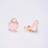 Sac en cristal & chaussure - boucles d'oreilles asymétriques