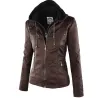 Winter leather jacket - removable inner lining with hood - waterproof - plus sizeJackets