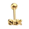 Tongue piercing - sex - silver/gold - stainless steelEarrings