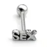 Tongue piercing - sexe - argent/or - acier inoxydable
