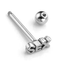 Tongue piercing - sexe - argent/or - acier inoxydable