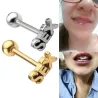 Tongue piercing - sexe - argent/or - acier inoxydable