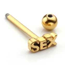 Tongue piercing - sex - silver/gold - stainless steelEarrings