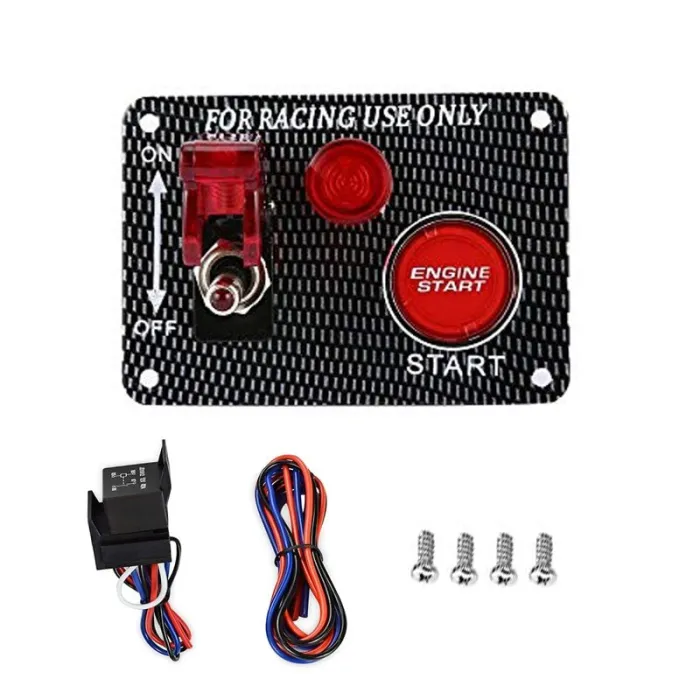 Panneau de commutation d'allumage pour voiture de course - bouton de démarrage moteur - interrupteur de commutation - 12V LED -