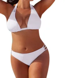 maillot de bain taille basse de deux pièces - plus taille - noir - blanc