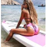Hot bikini set - bathing suit - pink - neon greenSwimming
