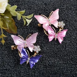 Doubles papillons - une broche élégante en cristal