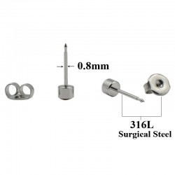 Disposable sterile ear piercing unit with earring - setEarrings