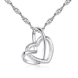 Pendentif en forme de coeur - collier en acier inoxydable - 23 types