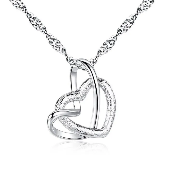 Pendentif en forme de coeur - collier en acier inoxydable - 23 types