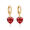 Golden necklace & earrings set with red heartNecklaces
