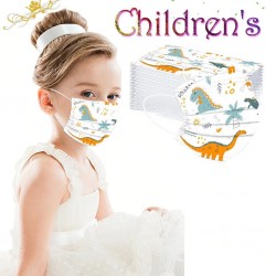 50 pièces - masque médical antibactérien jetable - masque buccal pour enfants - 3 couches - imprimé animal