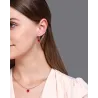 Collier d'or  boucles d'oreilles avec coeur rouge