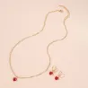 Golden necklace & earrings set with red heartNecklaces