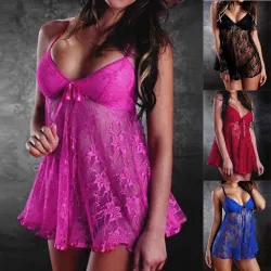 Ensemble de lingerie sexy - chemise de sommeil / string - plus taille