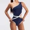 Une épaule rembourrée - maillot de bain - femmes - bleu - rose - blanc
