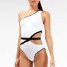 Une épaule rembourrée - maillot de bain - femmes - bleu - rose - blanc