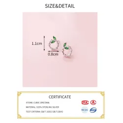 Small circles & leaves - rose gold / silver stud earrings - 925 sterling silverEarrings