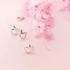 Petits cercles & feuilles - Boucles d'oreilles en or rose / argent - 925 argent sterling