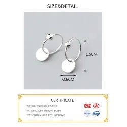 925 Argent Sterling - Boucles d'oreilles minimalist Hoop - Bijoux