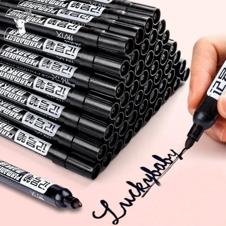Marqueur de peinture permanente - étanche - Noir - 5pcs - 10pcs