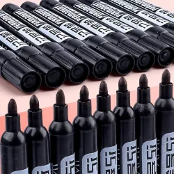 Marqueur de peinture permanente - étanche - Noir - 5pcs - 10pcs
