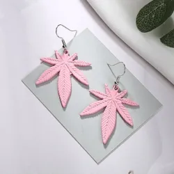 Hemp Leaves - Dangle Earrings - Geometric Drop EarringsEarrings