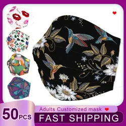 50Pcs - Masque Mouth Face - Jetable - 3 couches - Mode - Respirant