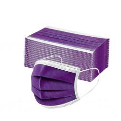 Disposable anti-bacterial medical face mask - mouth mask - 3 layer - purpleMouth masks