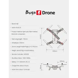 MJX B8 Bugs 8 - LED light - Brushless - Racer Drone - Rouge