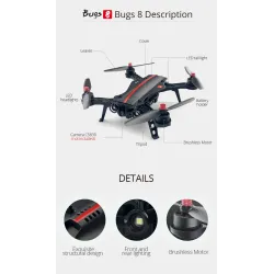 MJX B8 Bugs 8 - LED light - Brushless - Racer Drone - Rouge