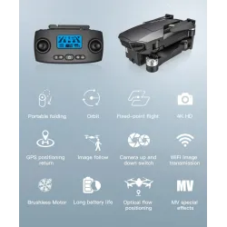 KF107 - GPS - 5G - WiFi - 1.2KM - 4K Servo Camera - Optical Flow Positioning - Brushless - Foldable - One Battery
