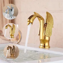 Robinet en forme de cygne de luxe - robinet avec trou unique