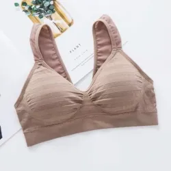 Soutien-gorge de coton rayé avec poussette