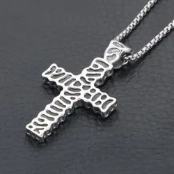 Pendentif croisé Vintage - collier en acier inoxydable