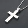 Pendentif croisé Vintage - collier en acier inoxydable