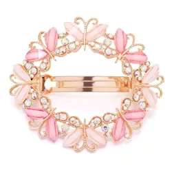 Elegant hair clip with crystals & butterfliesBrooches